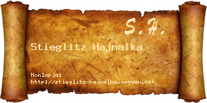 Stieglitz Hajnalka névjegykártya